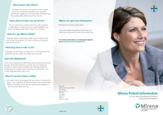 Patient Booklet for Mirena